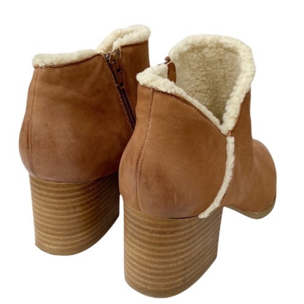 Seychelles Ankle Boots Sherpa Lined Suede Faux-Fur Lined Pointed Booties SZ 9